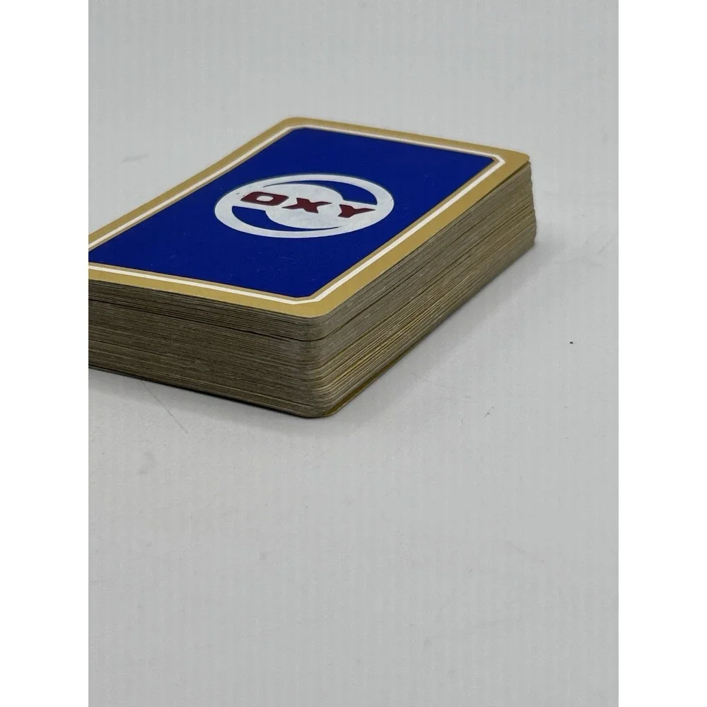 Oxy Cities Service Playing Cards Red Blue Gold Occidental Merger Vtg Read